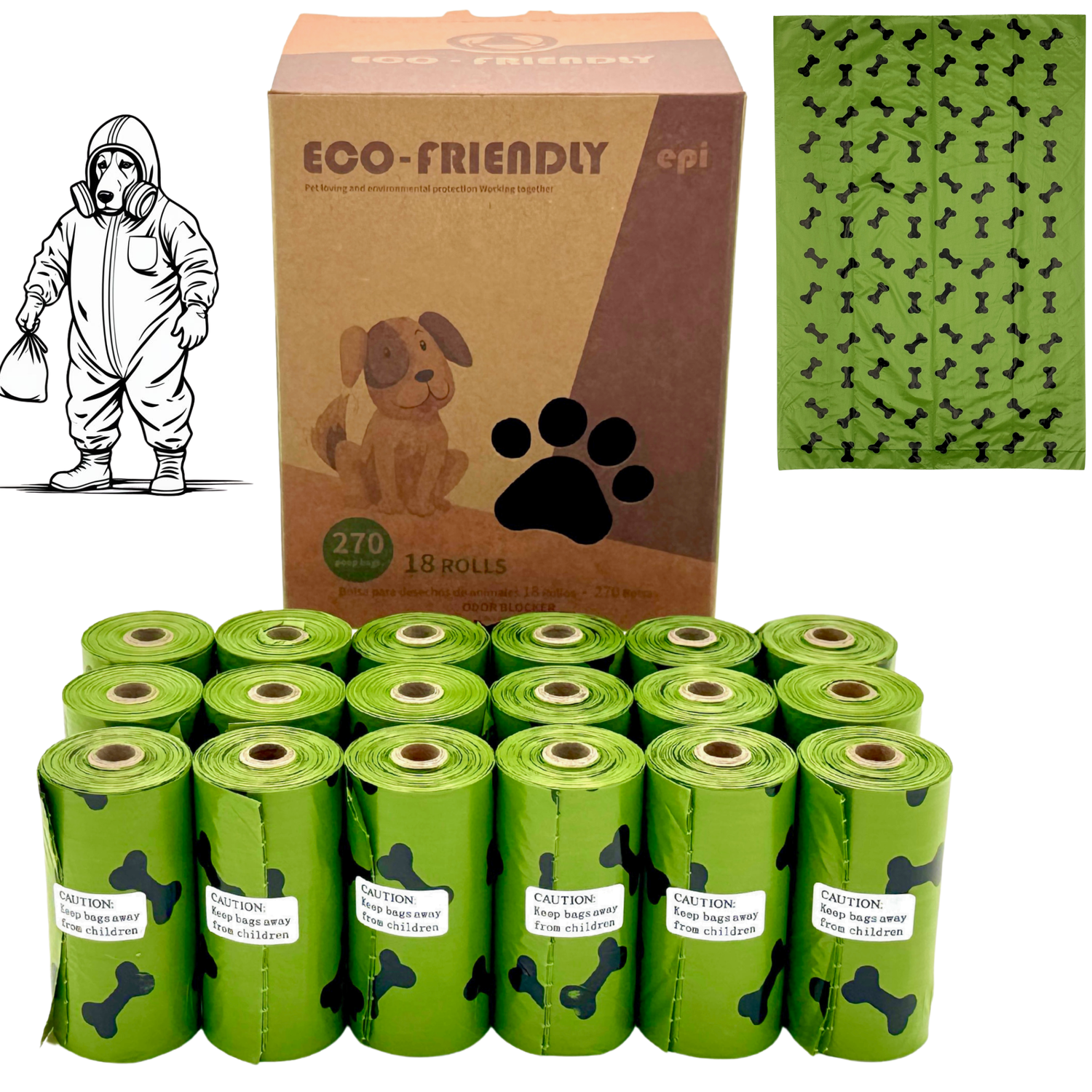 Biodegradable Dog Poop Bags - 18 Rolls (270 Bags) - £10.50