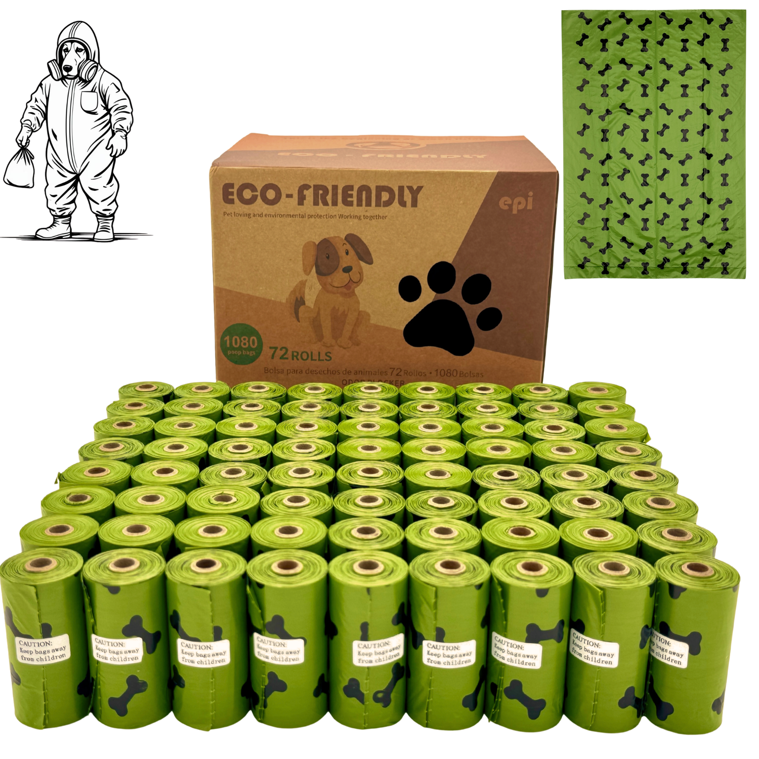 Biodegradable Dog Poop Bags - 72 Rolls (1080 Bags) - £24.50