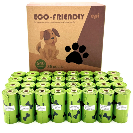 Biodegradable dog poop bags 36 rolls package - 540 eco-friendly waste bags