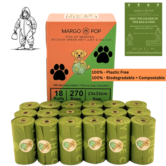 18 roll flat top dog poo bag