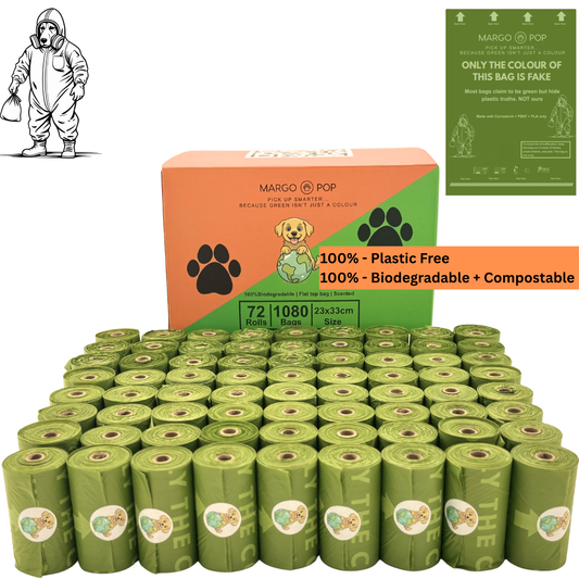 72 roll flat top dog poo bag