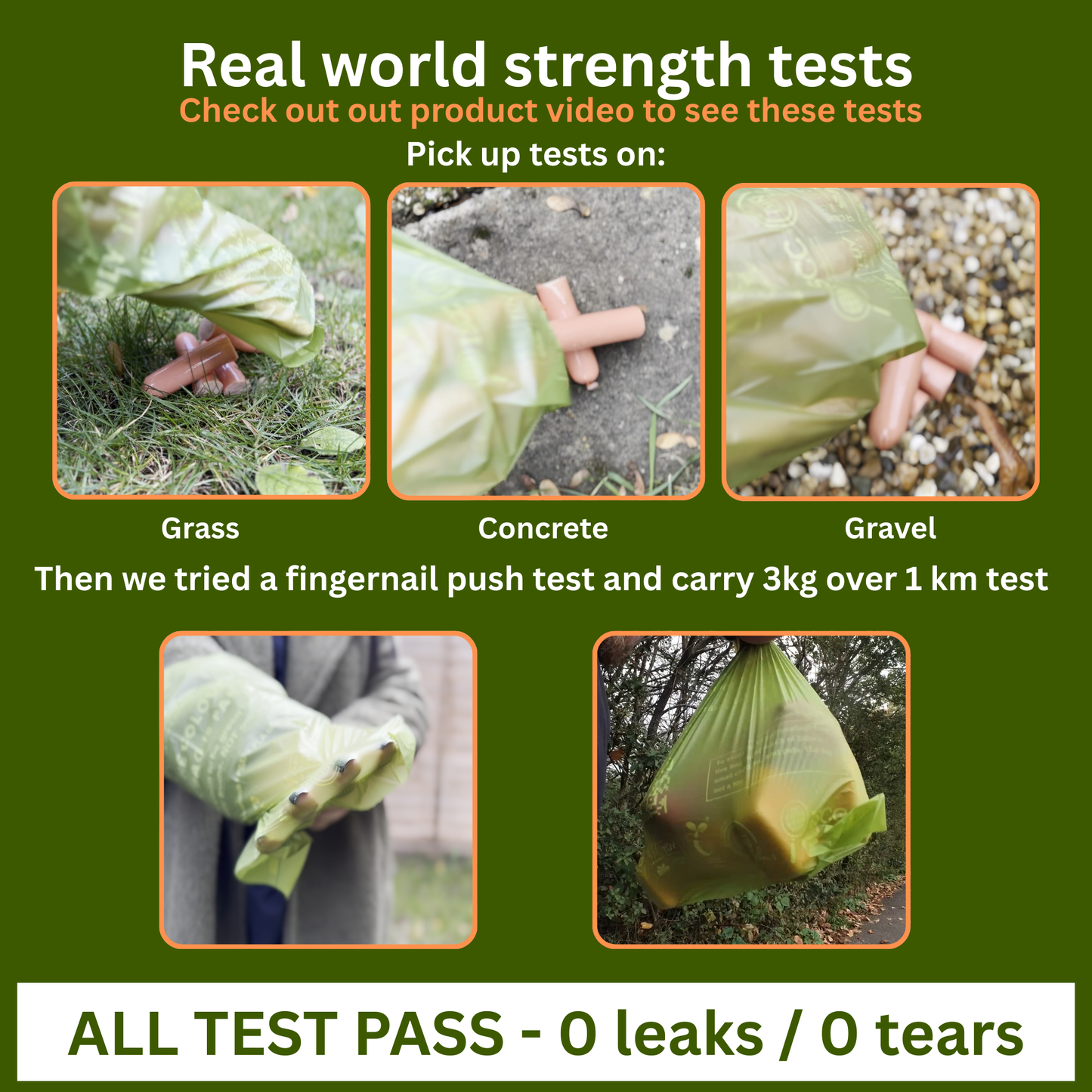 1080 Bags (72 Rolls) Tie Handle Certified Compostable (EN 13432) Biodegradable, 3kg Load Strength, Extra Thick & Leak Proof