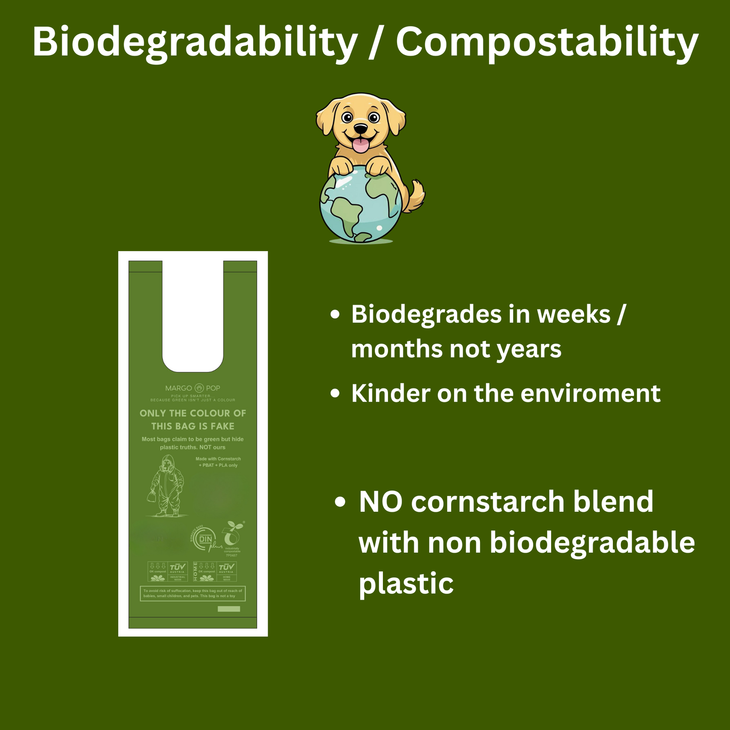 1080 Bags (72 Rolls) Tie Handle Certified Compostable (EN 13432) Biodegradable, 3kg Load Strength, Extra Thick & Leak Proof