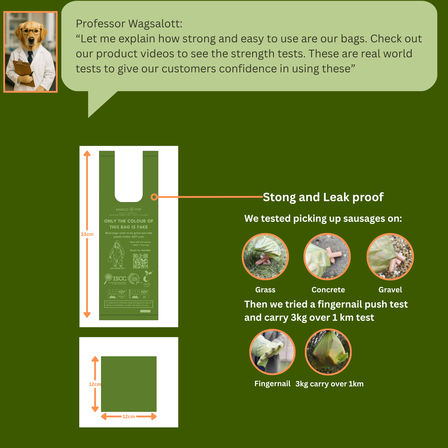 Dog Poo Bags Biodegradable / Compostable Certified – Bulk 72 roll /1080 Bag Pack | Tie Handle | EN 13432 | Eco Friendly Waste Bags | Extra Thick, Leak Proof, Scented