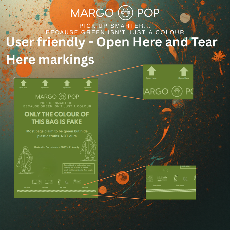 Easy opening and Tear here on the bag